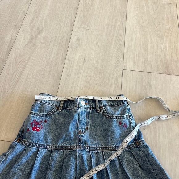 Abercrombie kids denim drop-waist pleated skort size 11/12 - Picture 3 of 8